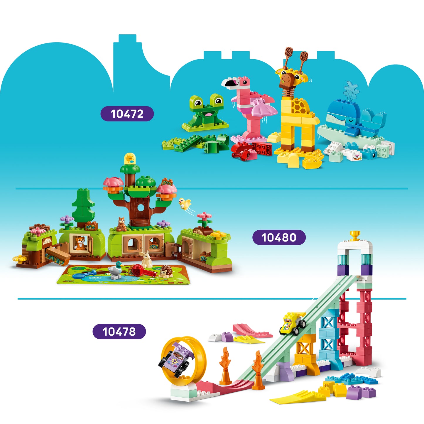 LEGO DUPLO Kleurrijke Creatieve Doos - Bouwpakket voor Kinderen met Cijferstenen, Dieren, Voertuigen en Speelgoed Eten - Cadeau voor Jongens en Meisjes vanaf 1 Jaar - 10479