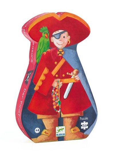 Silhouette puzzel: De Piraat en de schat (36 Stukjes)