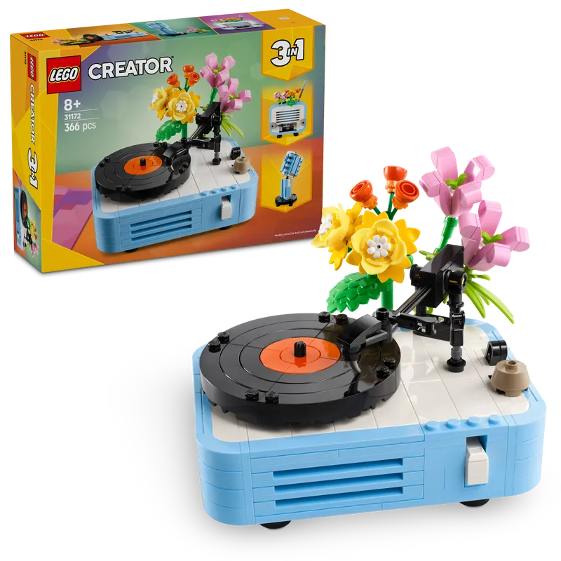 LEGO 31172 Platenspeler met bloemen: Een muzikaal meesterwerk