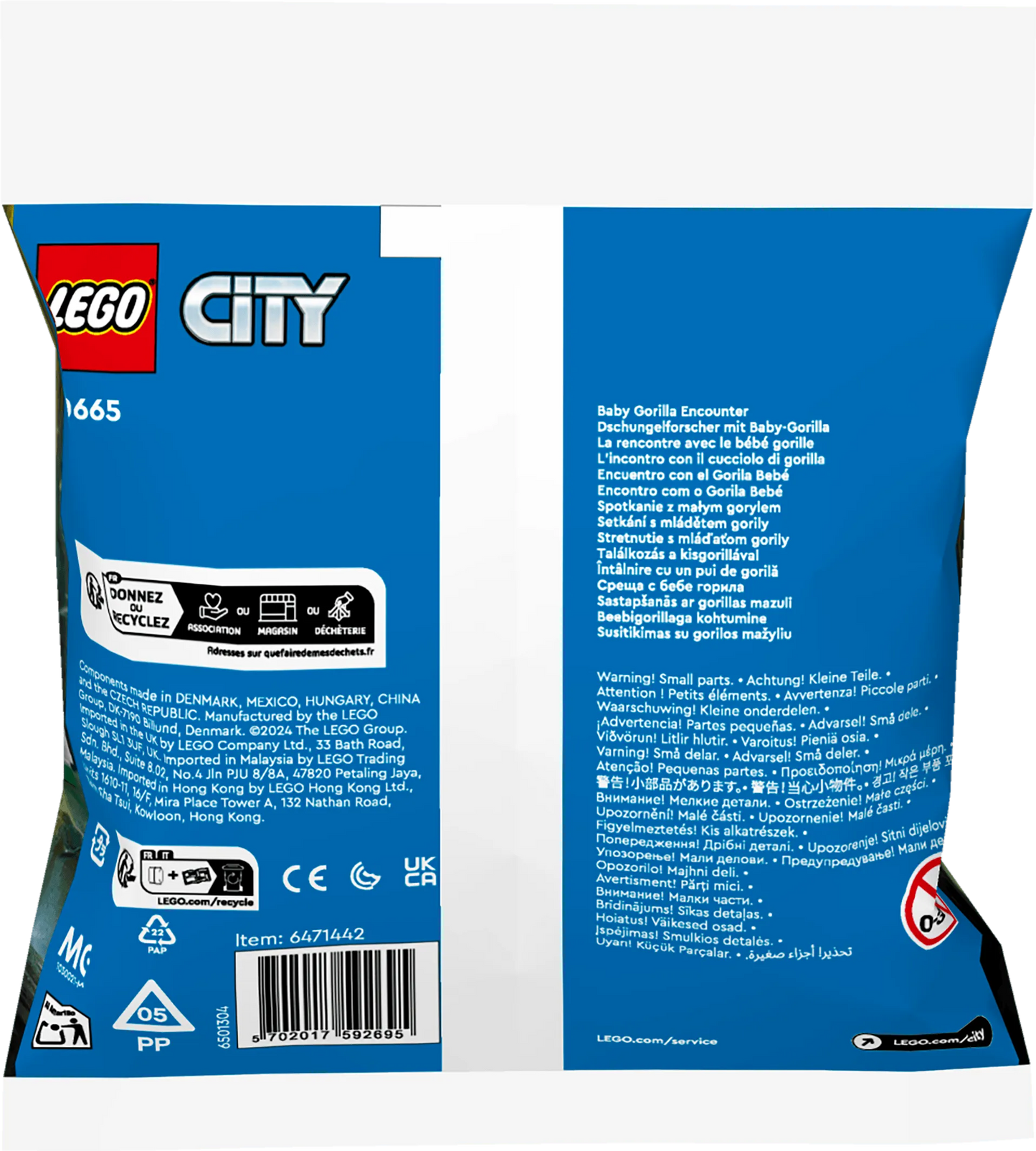 LEGO Ontmoeting met de babygorilla 30665 City LEGO CITY @ 2TTOYS | Official LEGO shop😊🥰 LEGO €. 3.49