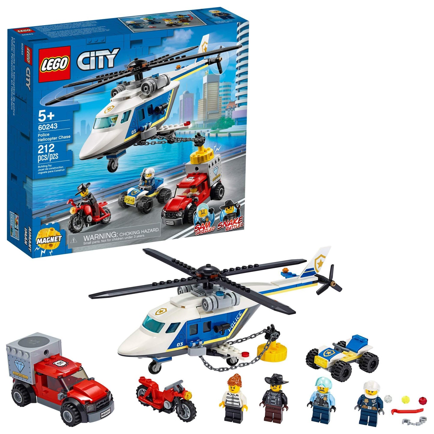 LEGO Politie Helikopter achtervolging 60243 City | 2TTOYS ✓ Official shop<br>