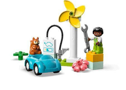 LEGO Wind turbine en electrische auto 10985 DUPLO | 2TTOYS ✓ Official shop<br>