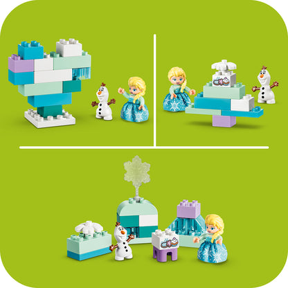 LEGO DUPLO Disney Frozen Creatieve Doos met Elsa en Olaf Bouwpakket voor Peuters met 2 Figuren - Educatief Montessori Speelgoed - Cadeau voor Jongens en Meisjes vanaf 2 Jaar 10462