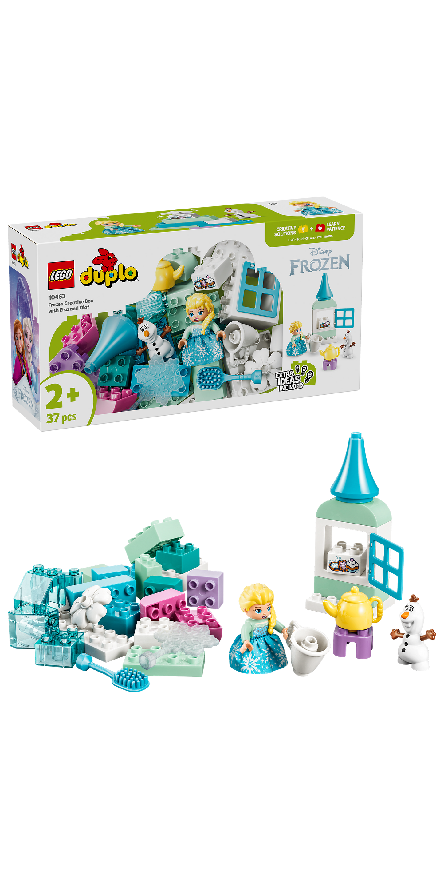 LEGO DUPLO Disney Frozen Creatieve Doos met Elsa en Olaf Bouwpakket voor Peuters met 2 Figuren - Educatief Montessori Speelgoed - Cadeau voor Jongens en Meisjes vanaf 2 Jaar 10462