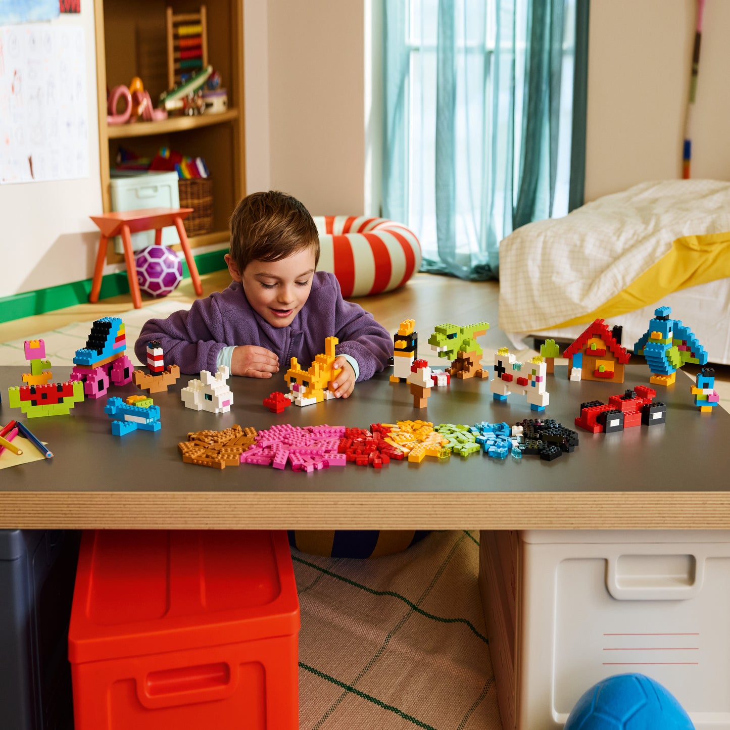 LEGO Classic Kleurrijke creatieve stenen Bouwpakket voor Kinderen Om te Knutselen met Dieren Figuren, Dinosaurussen en Voertuigen incl. Auto - Cadeau voor Jongens en Meisjes vanaf 5 Jaar 11045