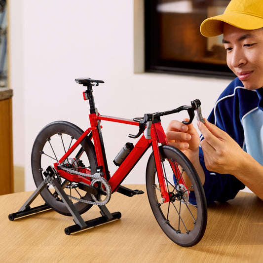 LEGO Icons Racefiets - Bouwpakket voor Volwassenen - Fiets met Rubberen Banden, Versnellingen en Achterstandaard - Slaapkamer Decoratie - Cadeau-idee voor Wielerfans - 11380