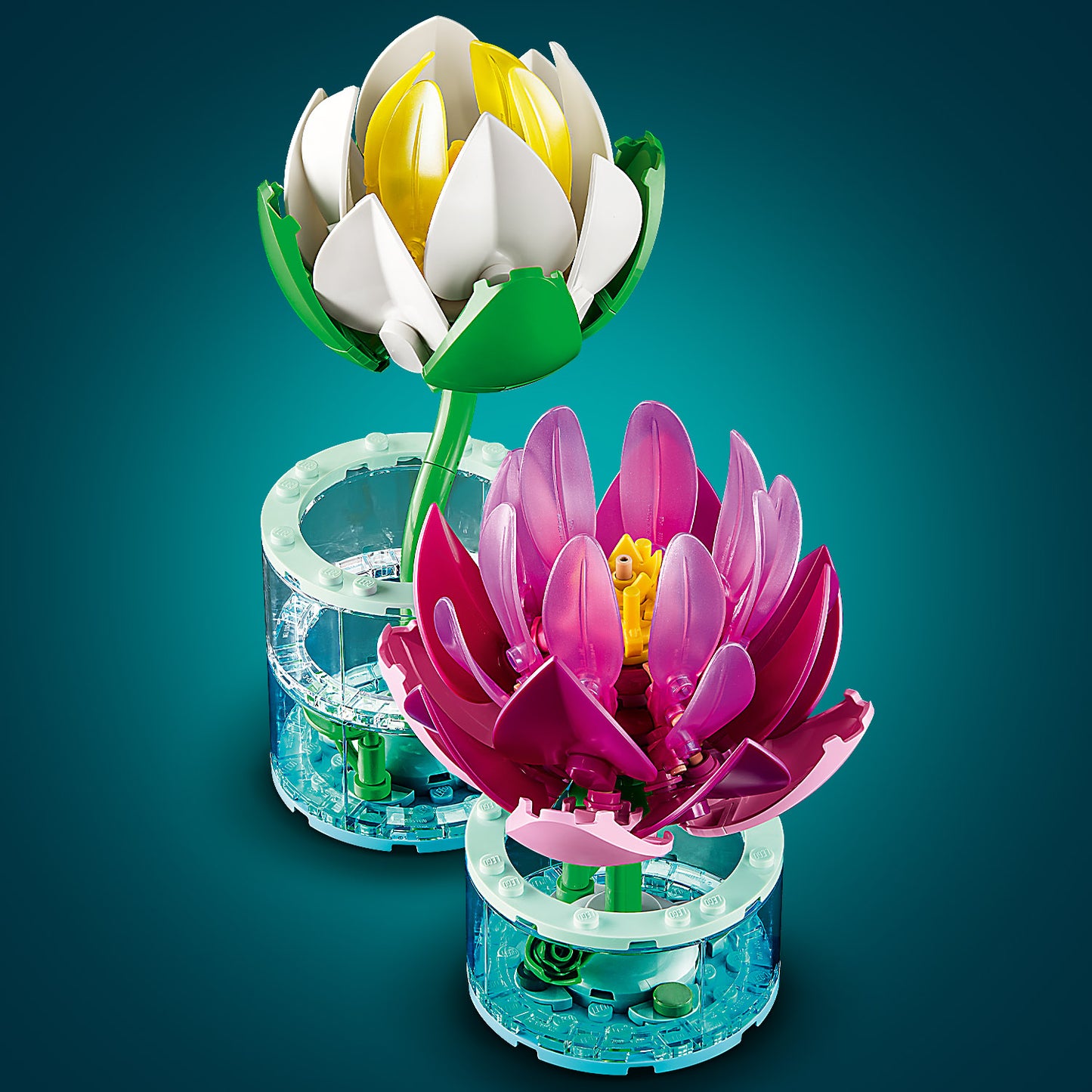 LEGO Botanicals Waterlelies - Nepbloemen Set met 2 Kunstplanten in Transparante Vazen - DIY Kinderkamer Decoratie - Cadeau voor Meisjes vanaf 9 Jaar en Volwassen Bloemenliefhebbers - 11511