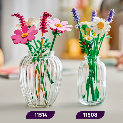 LEGO Botanicals Cosmeabloemen - Kunstbloem Boeket Bouwpakket voor Kinderen met 3 Bloemen en 2 Lampenpoetsersgras Stelen - Kinderkamer Decoratie - Cadeau voor Meisjes vanaf 9 Jaar en Volwassenen 11514
