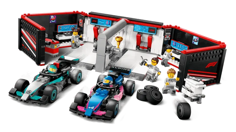 LEGO Pit Box with Mercedes AMG and Alpine F1 Cars 60444 City (Delivery: January 1, 2025)
