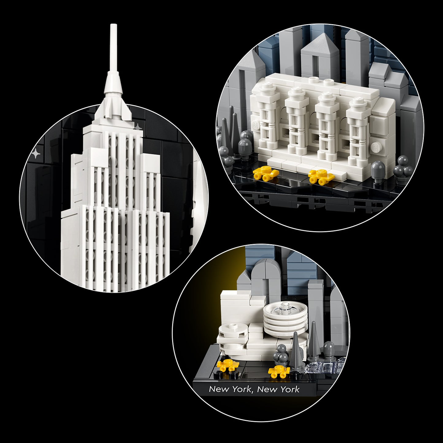 LEGO Architecture New York City – The Big Apple Bouwpakket voor Volwassenen met Bezienswaardigheden incl. Empire State Building en Brooklyn Bridge - Woondecoratie of Kantoor Decoratie - Cadeau 21066