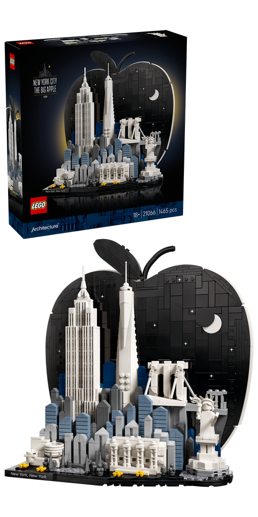 LEGO Architecture New York City – The Big Apple Bouwpakket voor Volwassenen met Bezienswaardigheden incl. Empire State Building en Brooklyn Bridge - Woondecoratie of Kantoor Decoratie - Cadeau 21066