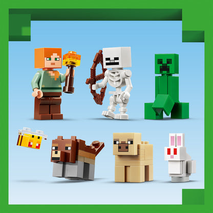 LEGO Minecraft Eerste Nacht-avontuur - Bouwpakket voor Kinderen met 7 figuren Incl. Alex, Creeper, Skelet en Boswolf - Kinderkamer Decoratie - Cadeau voor Gamers, Jongens en Meisjes vanaf 8 jaar - 21593