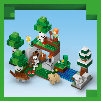 LEGO Minecraft Eerste Nacht-avontuur - Bouwpakket voor Kinderen met 7 figuren Incl. Alex, Creeper, Skelet en Boswolf - Kinderkamer Decoratie - Cadeau voor Gamers, Jongens en Meisjes vanaf 8 jaar - 21593