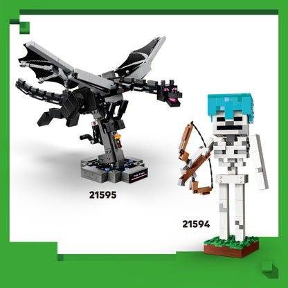 LEGO Minecraft De Enderdraak Bouwpakket voor Kinderen met Interactief Figuur, Vleugels en Portaalstandaard - Kinderkamer Decoratie - Cadeau voor Jongens, Meisjes en Gamers vanaf 10 Jaar - 21595