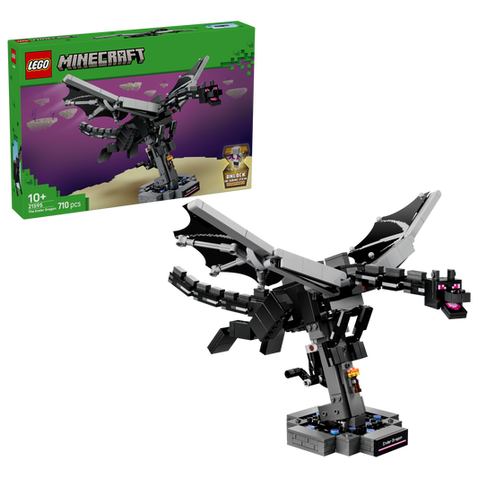 LEGO Minecraft De Enderdraak Bouwpakket voor Kinderen met Interactief Figuur, Vleugels en Portaalstandaard - Kinderkamer Decoratie - Cadeau voor Jongens, Meisjes en Gamers vanaf 10 Jaar - 21595
