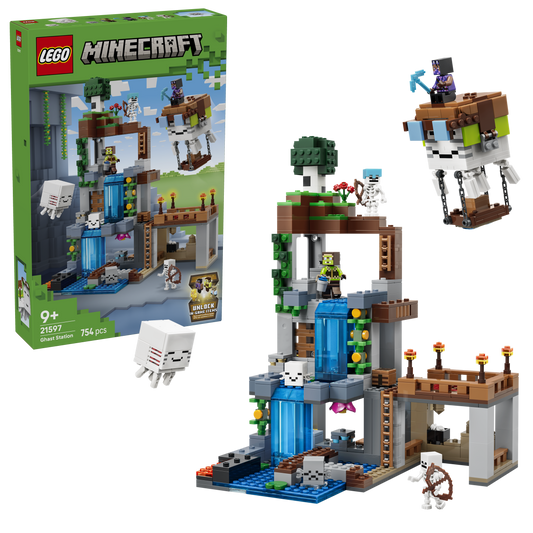 LEGO Minecraft Ghast-huis Bouwpakket voor Kinderen met 8 Figuren Incl. 2 Skeletten en 4 Ghasts met Accessoires - Kinderkamer Decoratie - Cadeau voor Jongens, Meisjes en Gamers vanaf 9 Jaar - 21597