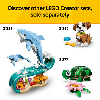 LEGO® Creator 3in1 Schattige Hamster met Bloem - Bouw Om tot een Egel of Arend - 31376
