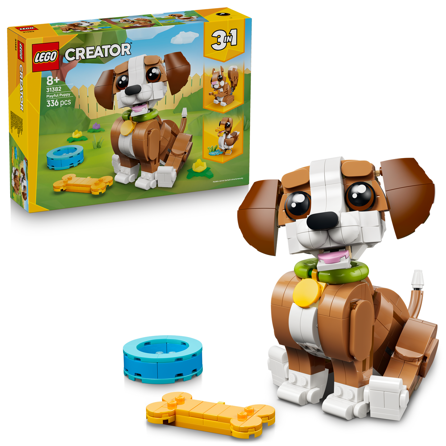 LEGO® Creator 3in1 Schattige dieren: Speelse Puppy - Dierenset - Bouw Om tot Eekhoorn of Eend - 31382