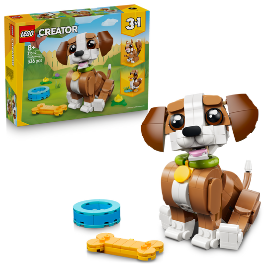 LEGO® Creator 3in1 Schattige dieren: Speelse Puppy - Dierenset - Bouw Om tot Eekhoorn of Eend - 31382