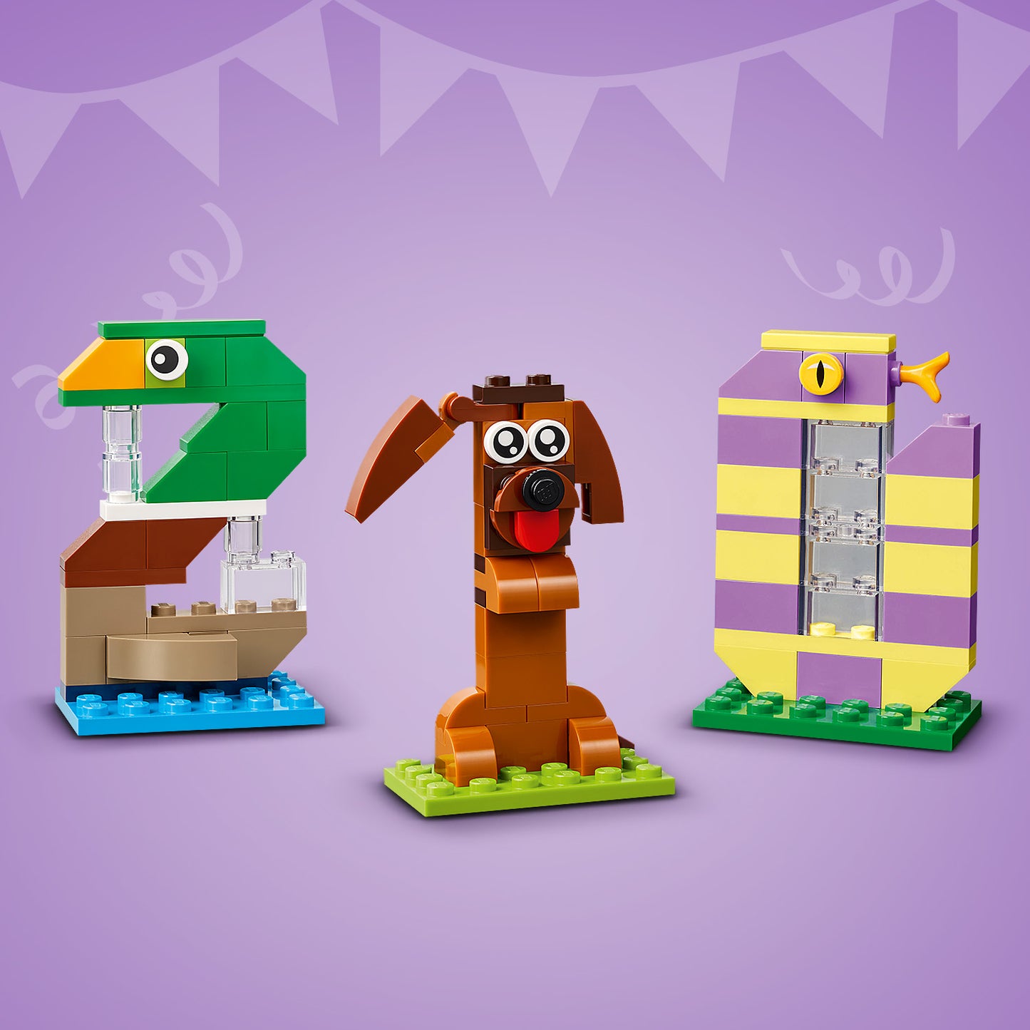 LEGO Verjaardagscijfers Taartdecoratie met Speelgoed Dieren Figuren incl. Hond, Spin en Walvis - Tafeldecoratie en Feestartikel - Cadeau voor Jongens en Meisjes vanaf 6 Jaar - 40807