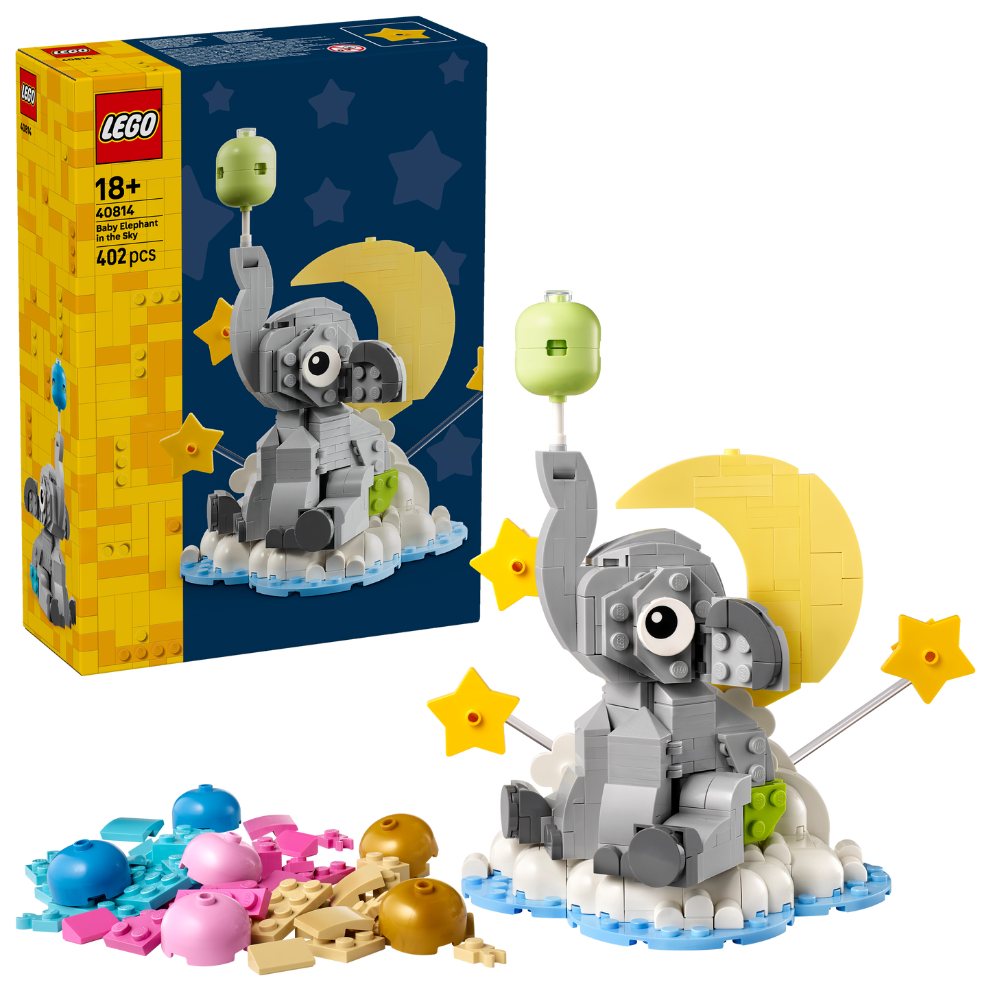 LEGO Babyolifantje - Bouwpakket voor Volwassenen met Dieren Figuur en Accessoires - Woondecoratie - Kraamcadeau, Babyshower Cadeau of Gender Reveal Geschenk voor Ouders - 40814