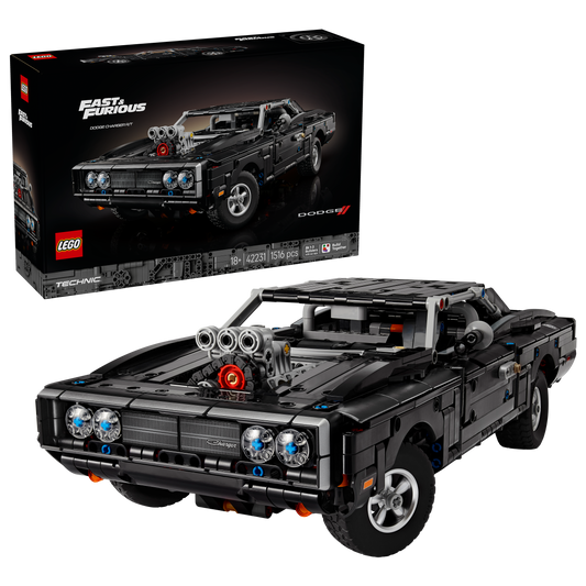 LEGO Technic Fast and Furious Dodge Charger R/T Auto Bouwpakket voor Volwassenen - Verzamelbare STEM Set met V8-motor en Vering - Nostalgisch Cadeau voor Mannen, Vrouwen en Fans - 42231