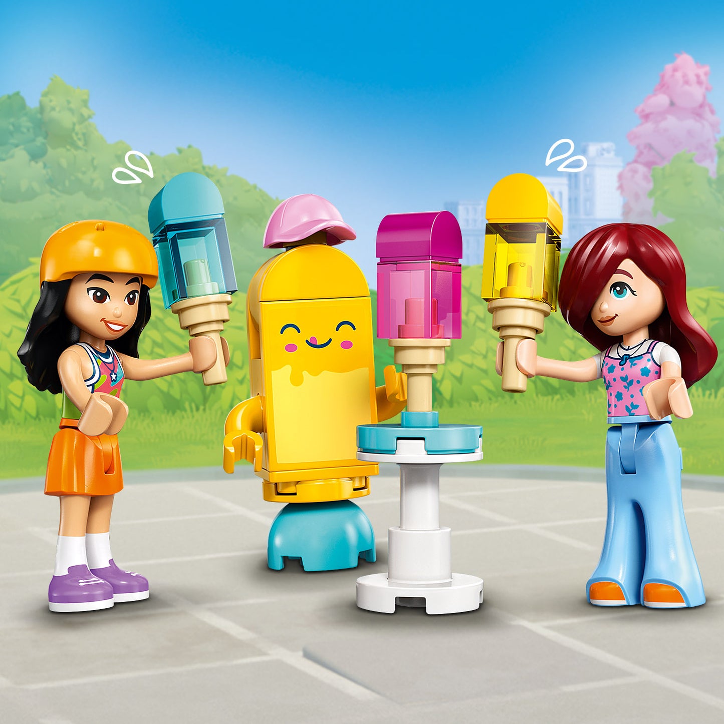LEGO® Friends IJsjes- en Ballonnenkraam - Fantasiespeelgoed - 2 Minipoppetjes, Ballonnen en Fiets - 42692