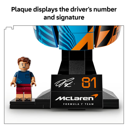 LEGO Editions McLaren Mastercard F1 Team Helm van Oscar Piastri - F1 Merchandise - Bouwpakket voor Kinderen met Formule 1 Coureur Minifiguur - Cadeau voor Jongens en Fans vanaf 14 Jaar 43017
