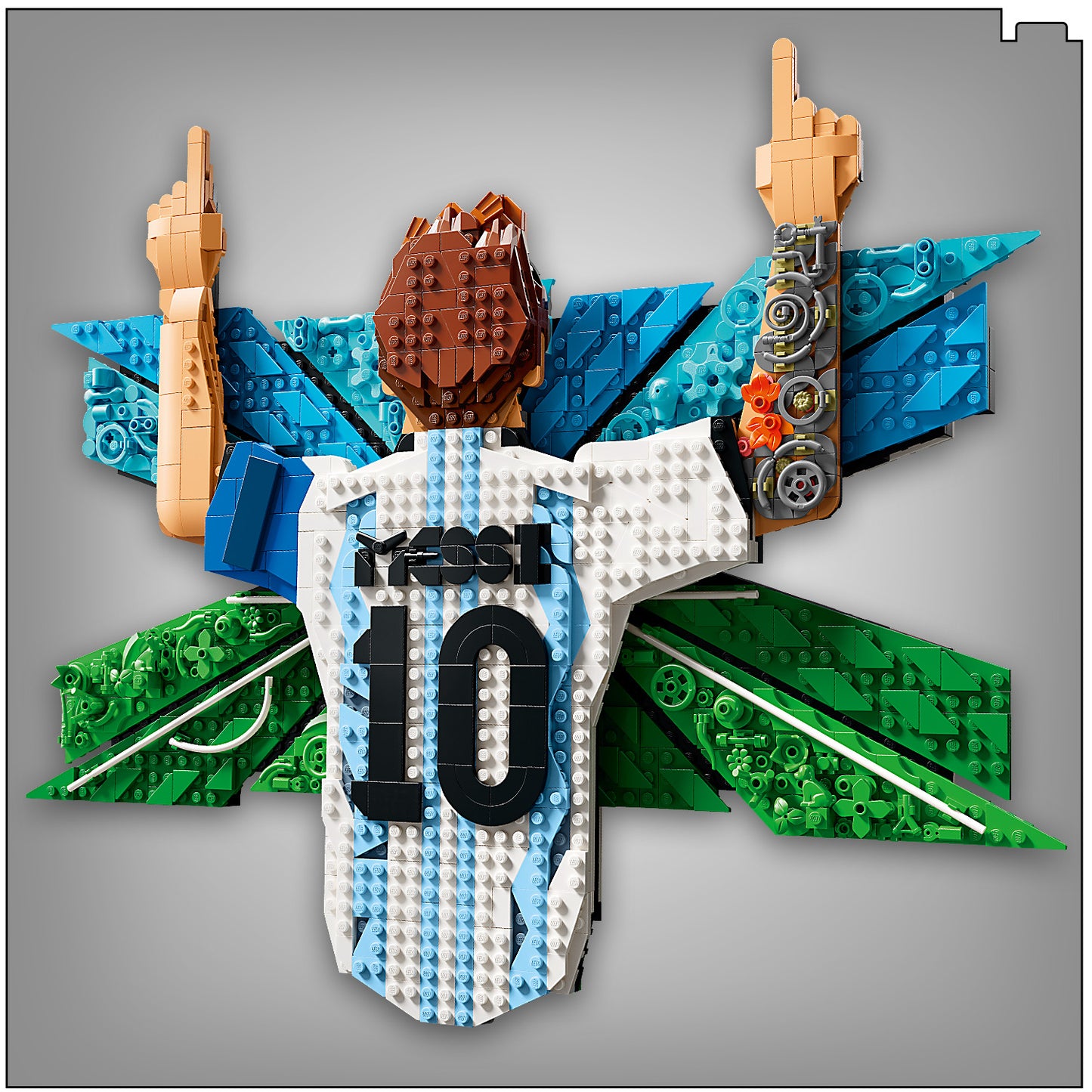 LEGO Editions Lionel Messi – Viering - 3D Voetbal Wanddecoratie Set en Kinderkamer Decoratie - Voetbal Cadeau voor Jongens, Meisjes en Fans Vanaf 14 Jaar - 43018