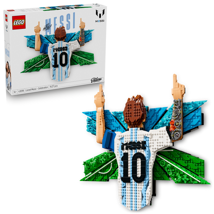 LEGO Editions Lionel Messi – Viering - 3D Voetbal Wanddecoratie Set en Kinderkamer Decoratie - Voetbal Cadeau voor Jongens, Meisjes en Fans Vanaf 14 Jaar - 43018