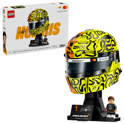 LEGO Editions McLaren Mastercard F1 Team Helm van Lando Norris - F1 Merchandise - Bouwpakket voor Kinderen met Formule 1 Coureur Minifiguur - Cadeau voor Jongens en Fans vanaf 14 Jaar 43023