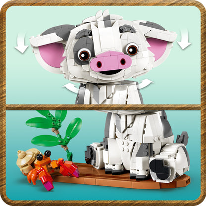 LEGO | Disney Vaiana Pua - Bouwbaar Dieren Speelgoed voor Kinderen met Bloem, Krab en Vlotstandaard - Kinderkamer Decoratie - Cadeau voor Meisjes en Jongens vanaf 9 Jaar en Filmliefhebbers - 43292