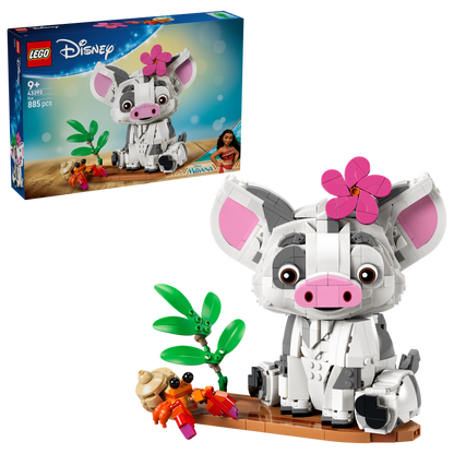 LEGO | Disney Vaiana Pua - Bouwbaar Dieren Speelgoed voor Kinderen met Bloem, Krab en Vlotstandaard - Kinderkamer Decoratie - Cadeau voor Meisjes en Jongens vanaf 9 Jaar en Filmliefhebbers - 43292
