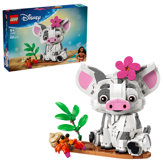 LEGO | Disney Vaiana Pua - Bouwbaar Dieren Speelgoed voor Kinderen met Bloem, Krab en Vlotstandaard - Kinderkamer Decoratie - Cadeau voor Meisjes en Jongens vanaf 9 Jaar en Filmliefhebbers - 43292