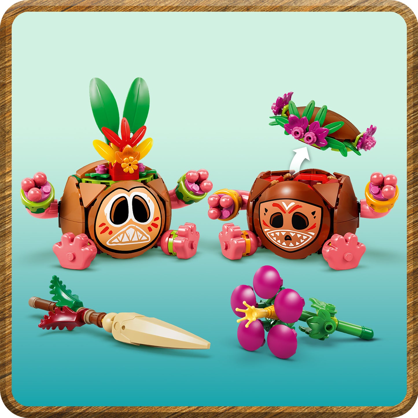 LEGO | Disney Vaiana Kakamora - Bouwbaar Kokosnoot Speelgoed voor Kinderen Incl. 2 Bloempot Figuren met Bloemen - Kinderkamer Decoratie - Cadeau voor Meisjes en Jongens vanaf 9 Jaar 43293