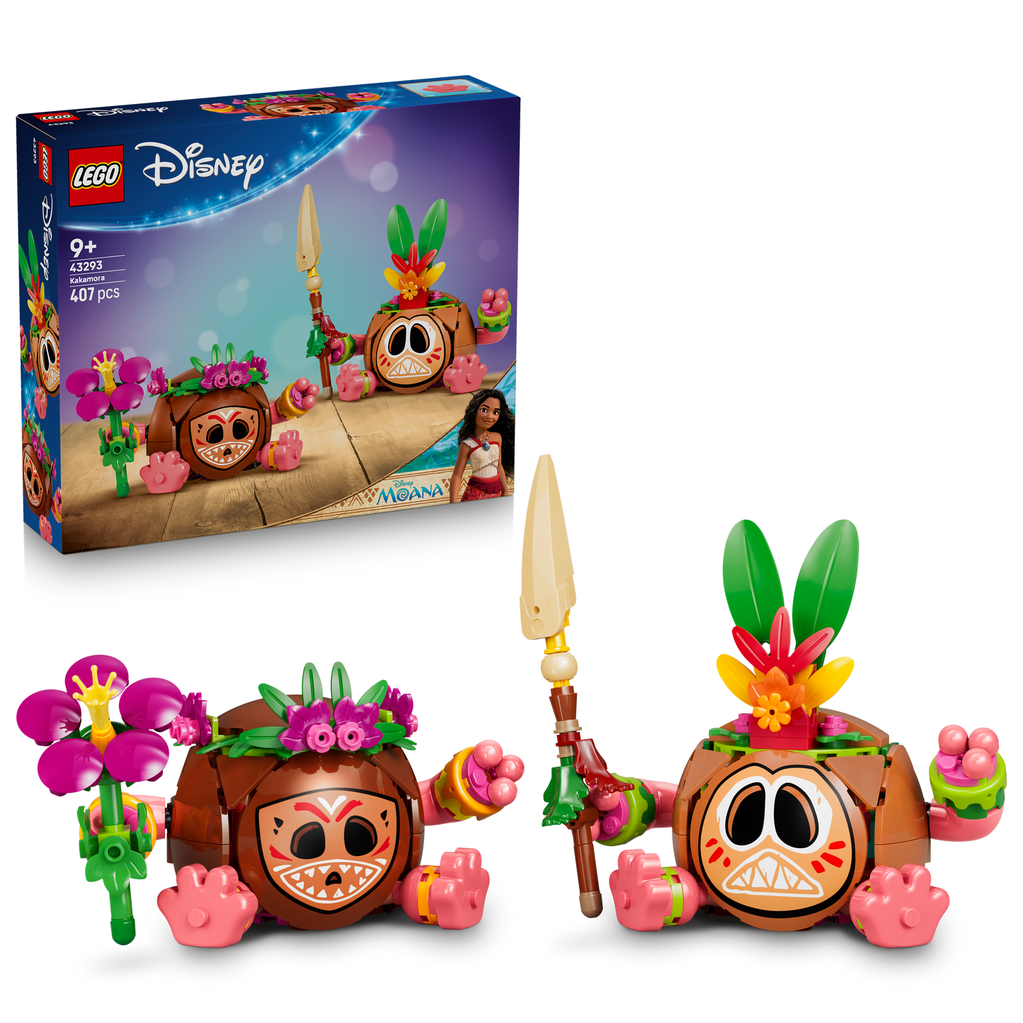 LEGO | Disney Vaiana Kakamora - Bouwbaar Kokosnoot Speelgoed voor Kinderen Incl. 2 Bloempot Figuren met Bloemen - Kinderkamer Decoratie - Cadeau voor Meisjes en Jongens vanaf 9 Jaar 43293