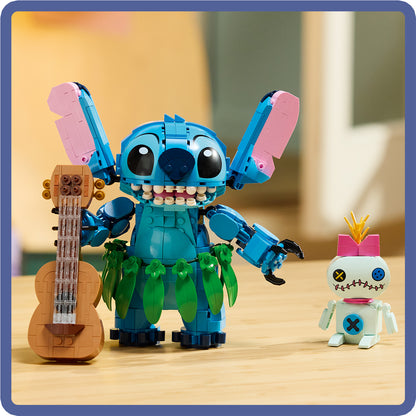 LEGO | Disney Stitch en Scrump - Bouwbaar Speelgoed voor Kinderen Incl. 2 Poppetjes met Accessoires en Ukulele - Kinderkamer Decoratie - Cadeau voor Meisjes en Jongens vanaf 9 Jaar 43296