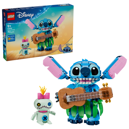 LEGO | Disney Stitch en Scrump - Bouwbaar Speelgoed voor Kinderen Incl. 2 Poppetjes met Accessoires en Ukulele - Kinderkamer Decoratie - Cadeau voor Meisjes en Jongens vanaf 9 Jaar 43296