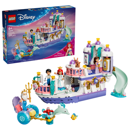 LEGO | Disney Princess Ariëls Koninklijke Trouwboot - Kleine Zeemeermin Bouwpakket voor Kinderen met 7 Poppetjes Incl. Ariël en Ursula - Decoratie - Cadeau voor Meisjes en Jongens vanaf 6 Jaar 43299