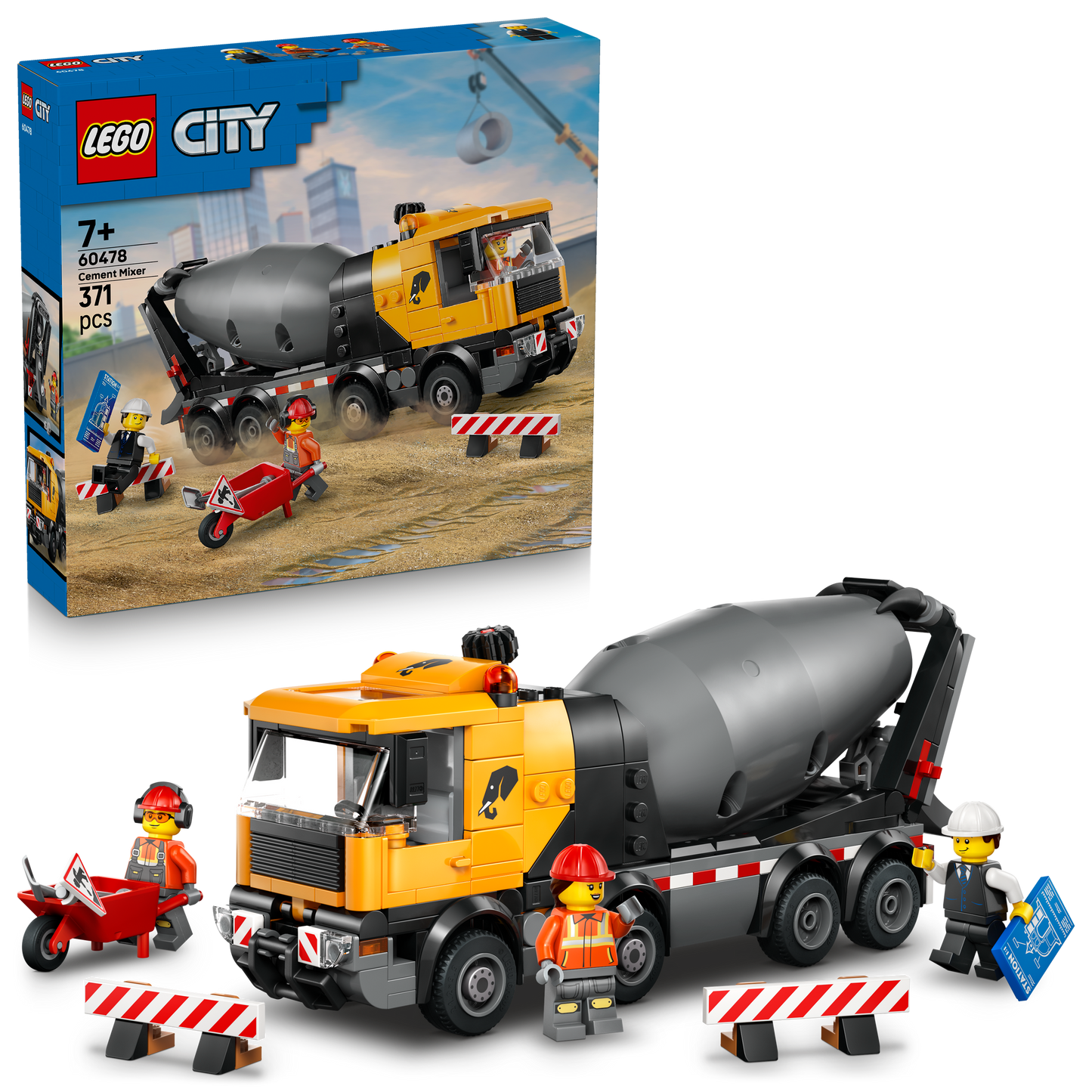 LEGO City Cementwagen Bouwvoertuigen Speelgoed voor Jongens en Meisjes vanaf 7 Jaar 60478