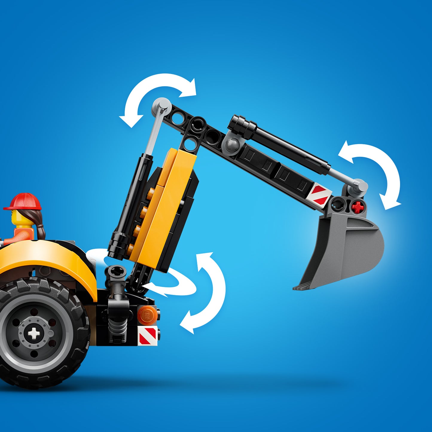 LEGO City Gele graaflaadmachine - Bouwpakket voor Kinderen met Tractor en 2 Minifiguren, Werkende voorlader en Graafarm - Cadeau voor Jongens en Meisjes Vanaf 7 Jaar - 60480