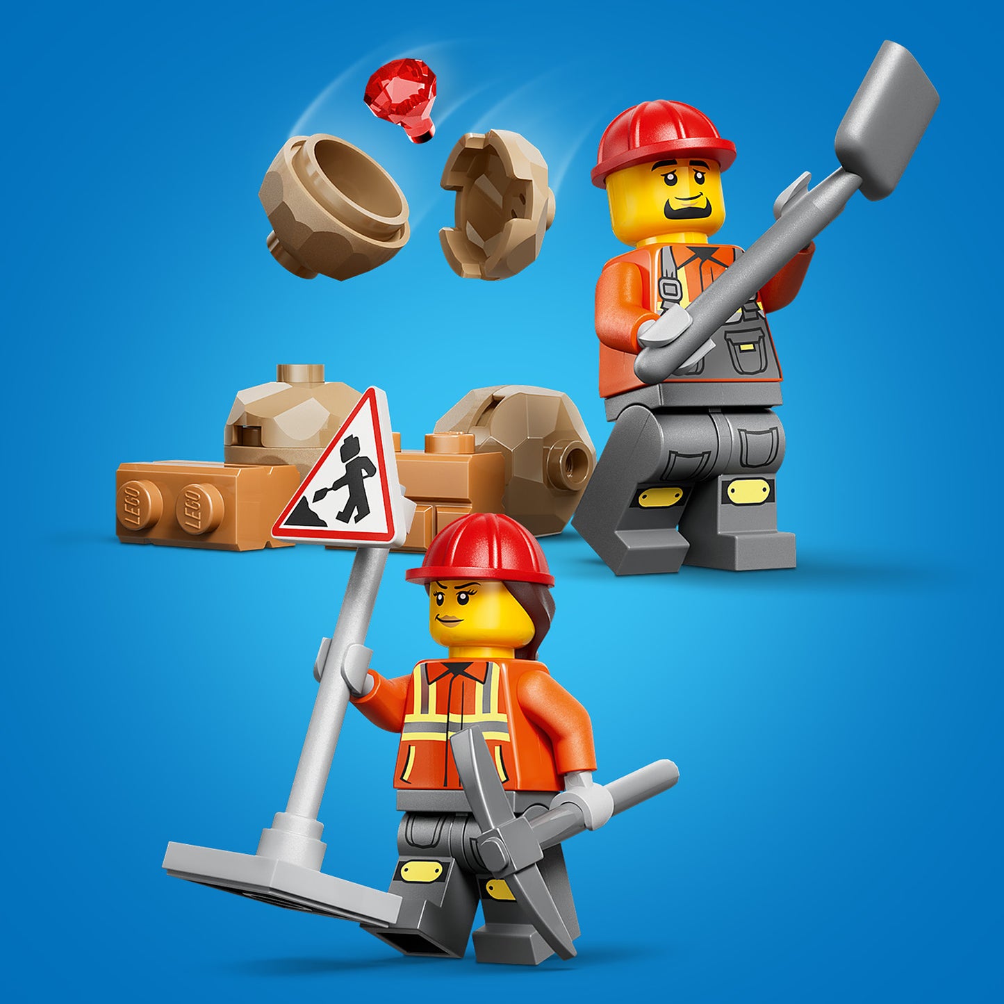 LEGO City Gele graaflaadmachine - Bouwpakket voor Kinderen met Tractor en 2 Minifiguren, Werkende voorlader en Graafarm - Cadeau voor Jongens en Meisjes Vanaf 7 Jaar - 60480