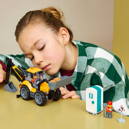 LEGO City Gele graaflaadmachine - Bouwpakket voor Kinderen met Tractor en 2 Minifiguren, Werkende voorlader en Graafarm - Cadeau voor Jongens en Meisjes Vanaf 7 Jaar - 60480