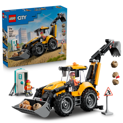 LEGO City Gele graaflaadmachine - Bouwpakket voor Kinderen met Tractor en 2 Minifiguren, Werkende voorlader en Graafarm - Cadeau voor Jongens en Meisjes Vanaf 7 Jaar - 60480
