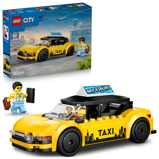 LEGO® City Gele Taxi - Modelautobouwset met 2 Minifiguren - Klassieke Speelgoedtaxi - 60487