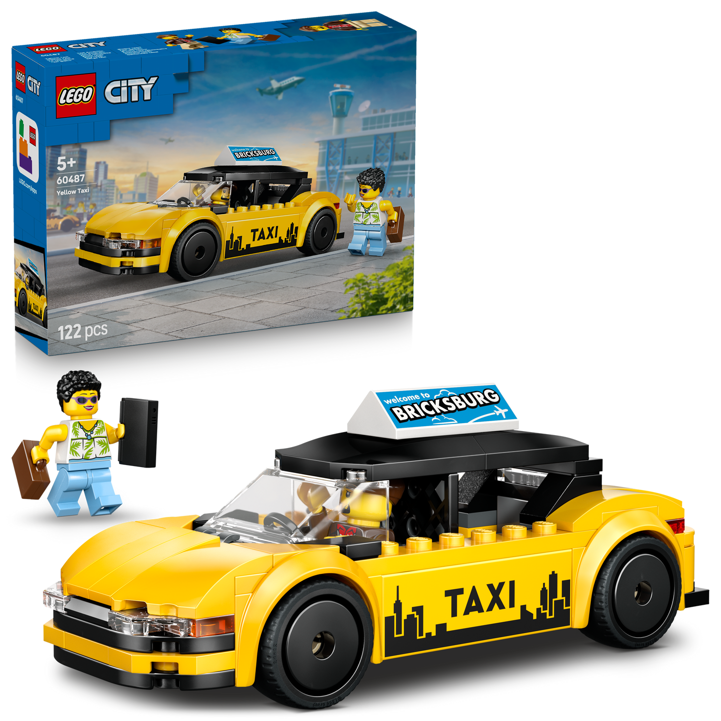 LEGO City Gele Taxi Auto Bouwpakket met Speelgoed voor Kinderen 60487