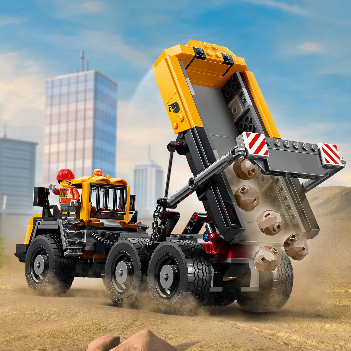 LEGO City Kiepwagen en voorlader Voertuigen - Bouwpakket voor Kinderen met Bouwplaatsvoertuigen, Werkende Functies en 3 Minifiguren - STEM Cadeau voor Jongens en Meisjes Vanaf 8 Jaar - 60494