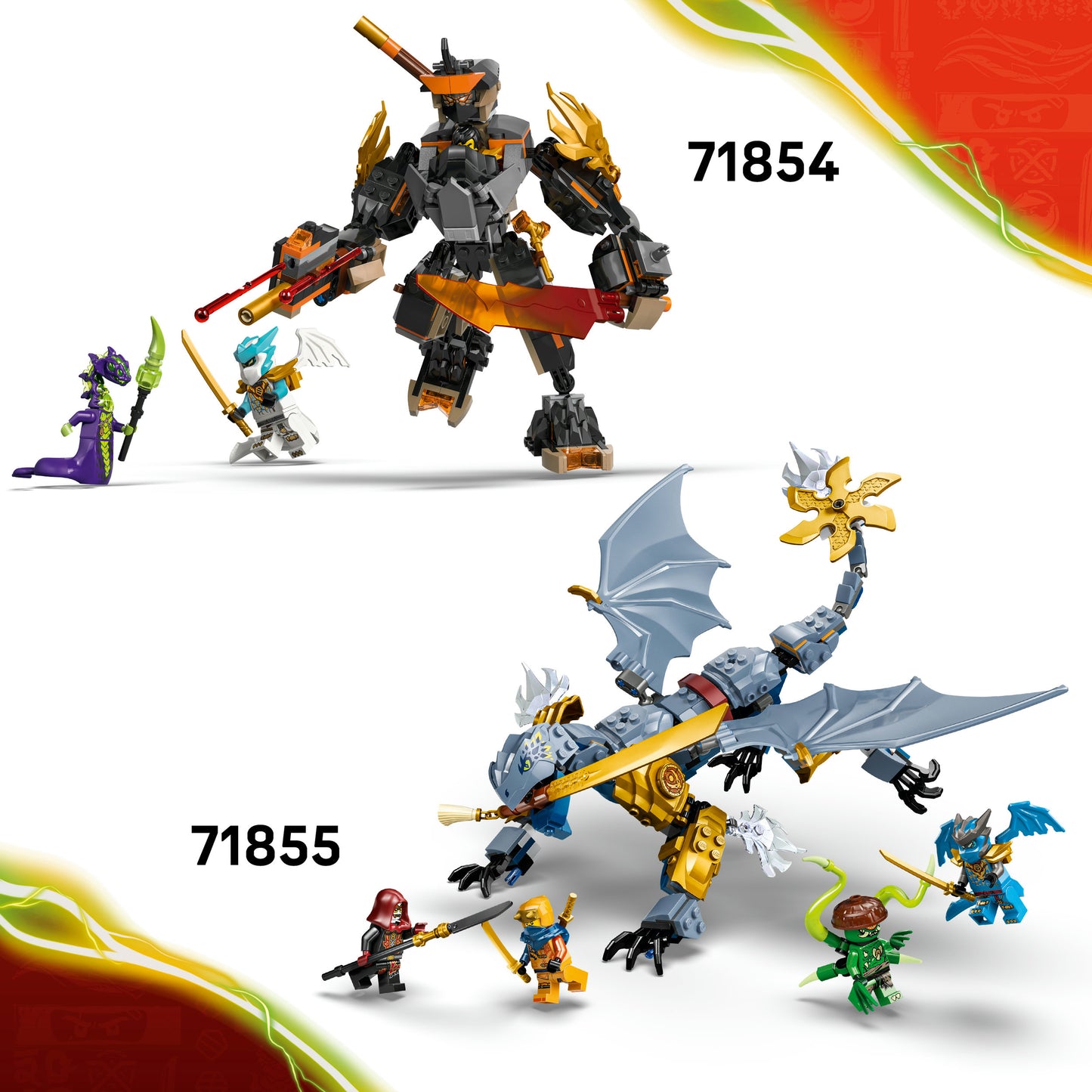 LEGO® NINJAGO® Cole's Missiemecha en Draak Zane - Ninjaspeelgoed - Speelset met 3 Minifiguren - 71854