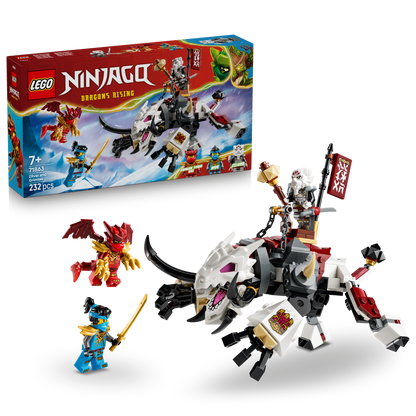 LEGO NINJAGO Zilvar en Grimtak het Drakenbeest - Bouwpakket voor Kinderen - Speelgoed Draak Actiefiguur met 3 Minifiguren - Cadeau voor Jongens en Meisjes Vanaf 7 Jaar - 71863
