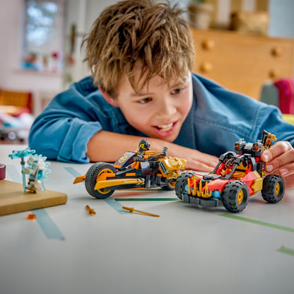 LEGO NINJAGO Kai en Cole's Combivoertuigen - Bouwpakket voor Kinderen met 2 Transformerende Voertuigen en 3 Minifiguren - Cadeau voor Jongens en Meisjes Vanaf 7 Jaar - 71864